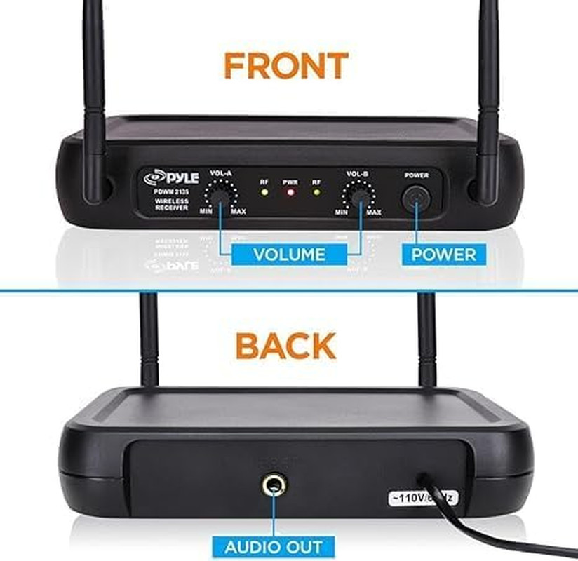 Channel Microphone System-Vhf Fixed Dual Frequency Wireless Set with 2 Handheld