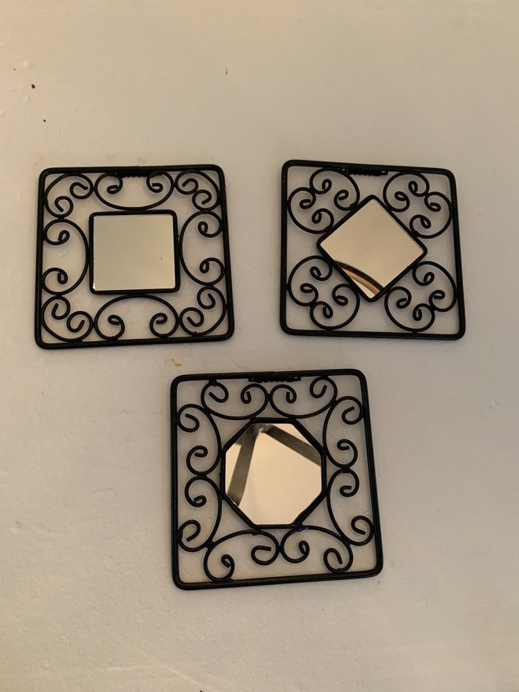 Mirror Trio Black Metal Frames