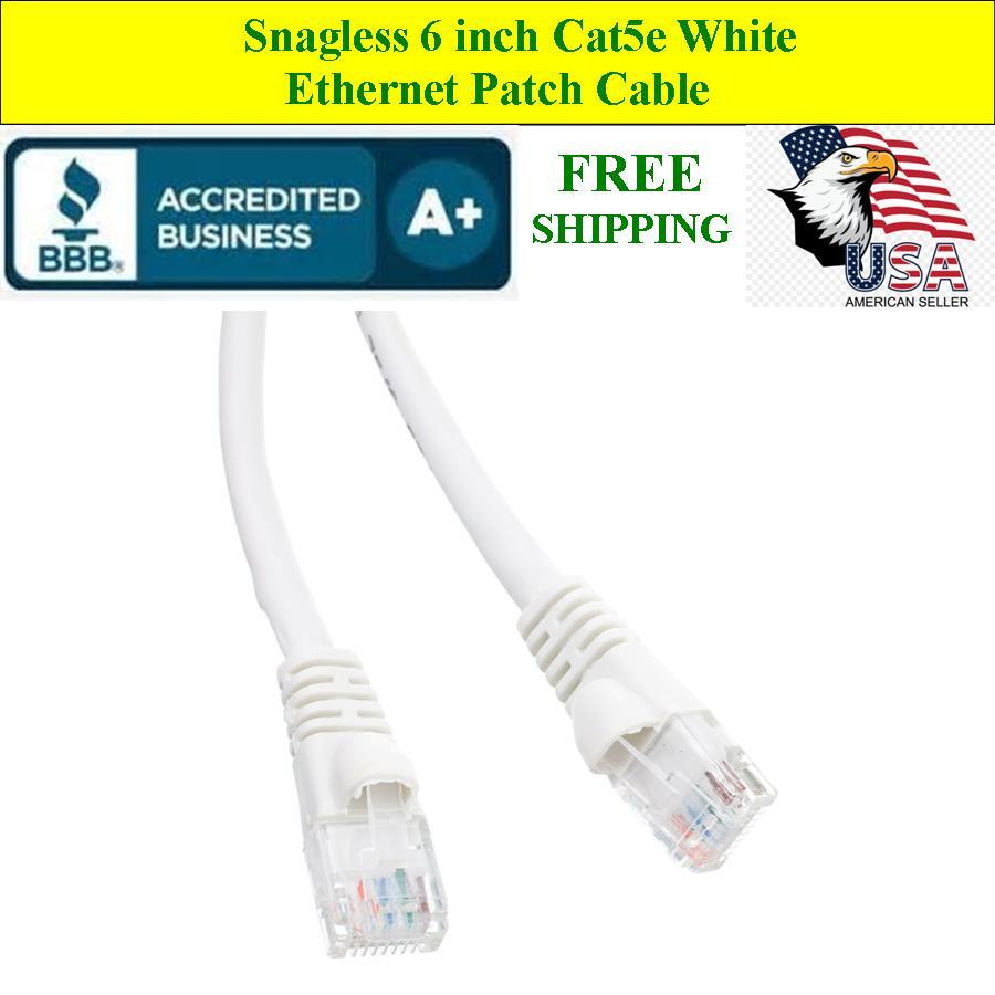 6 Inch Cat5e Ethernet Network Computer Patch Cable for PC, XBOX, PS3, PS4