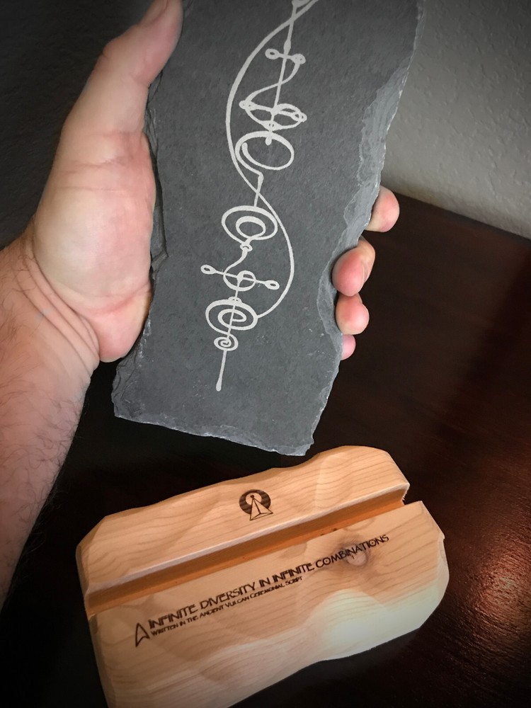 Star Trek Vulcan Script Infinite Diversity in Infinite Combinations on Blk Stone