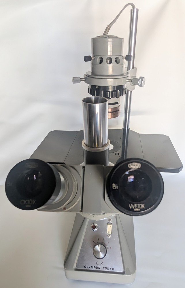 Olympus Tokyo CK Binocular Inverted Microscope w/ Light Source & Manual