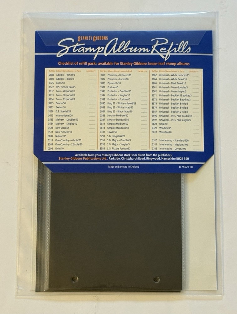 Stanley Gibbons Stamp Album Refill - New Pioneer Item 3511 - New 10 Pack
