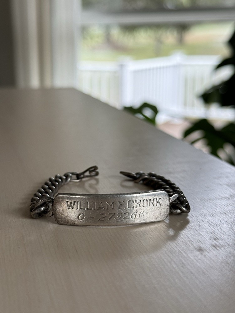 WW2 Sterling Army HEAVY 38 Grams Chain Link Bracelet William F. Cronk O-279268