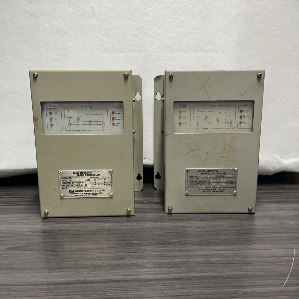 2 AC-DC Magnetic Brake Controller Hanmi Techwin Co. TCBII Untested