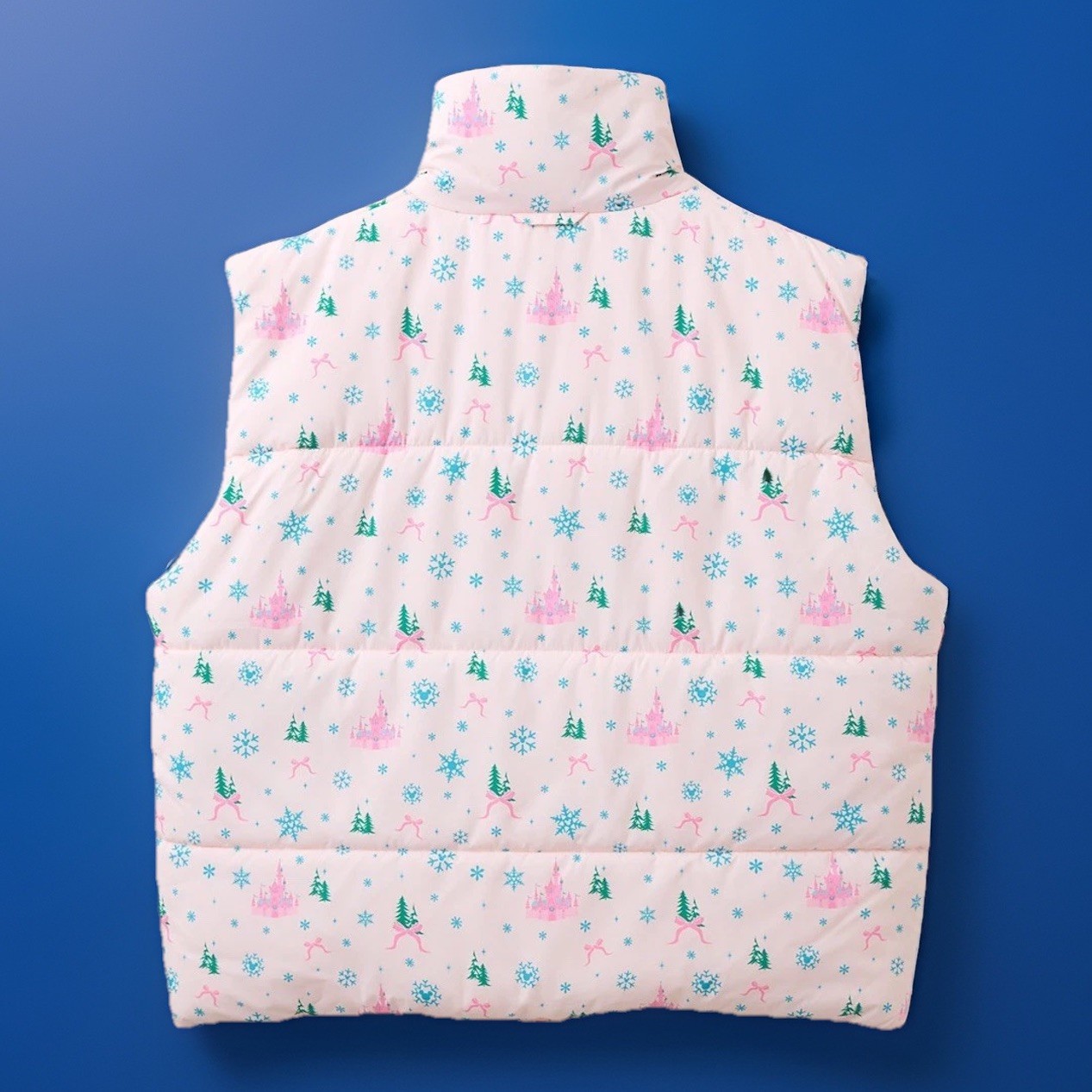 Disney Fantasyland Castle Holiday Puffer Vest Ladies Size M NWT