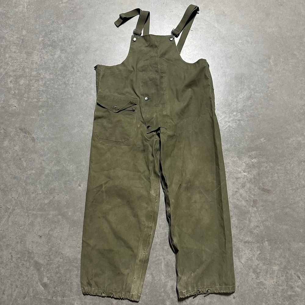 40s WWII US Navy USN Wet Weather Overalls Coveralls Bibs Size Small Original