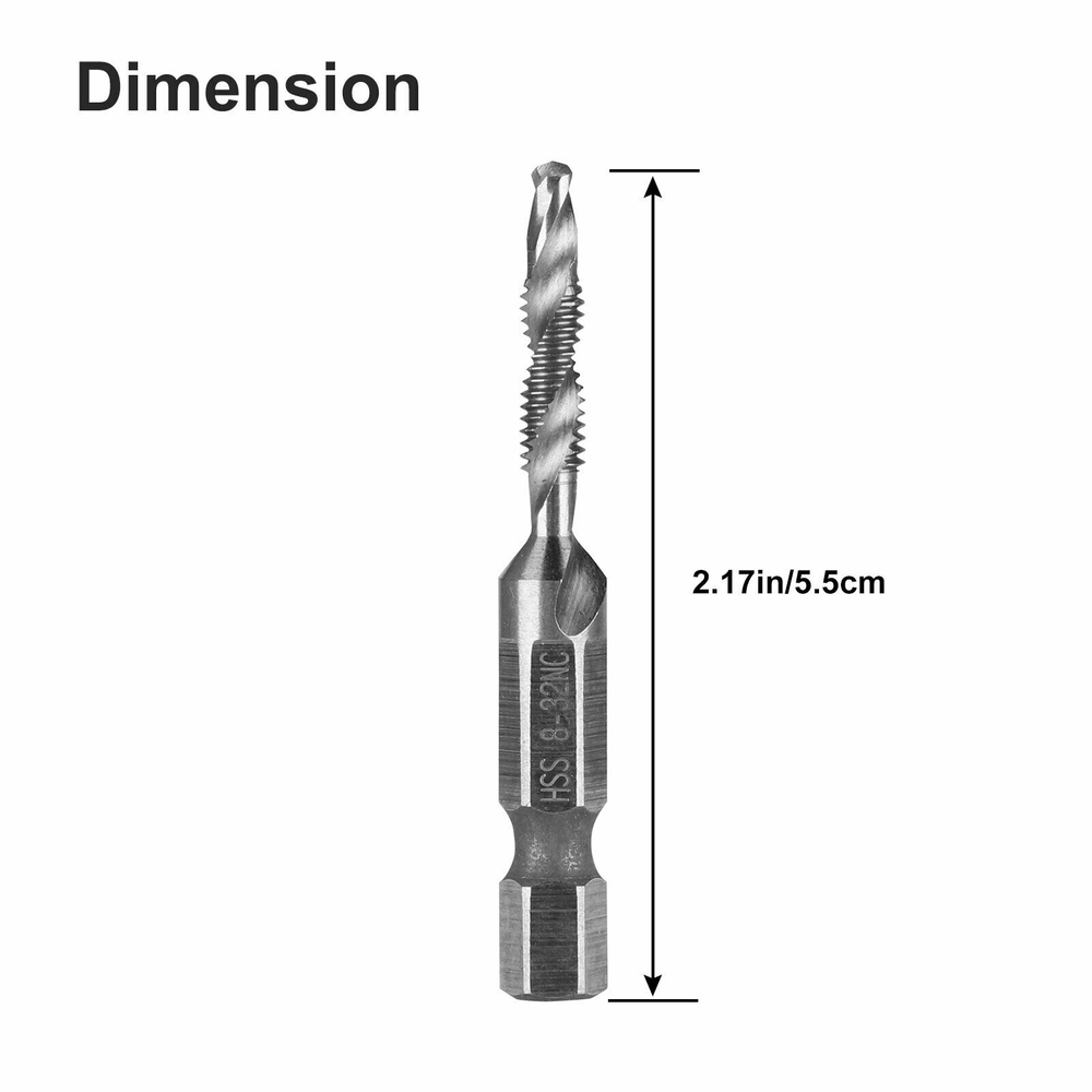 6/12PCS 1/4" Hex Shank SAE Tap Combination Drill Bit Set Screw Thread Tap Bit US