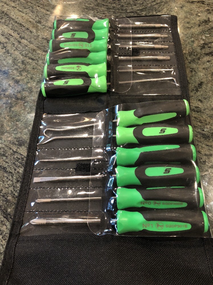 Snap On sgmini12ag 12 pc mini pic, screwdriver & torx set