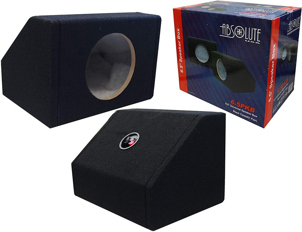 2 Absolute 6.5" Single Angled Black Subwoofer Enclosure Speaker Box