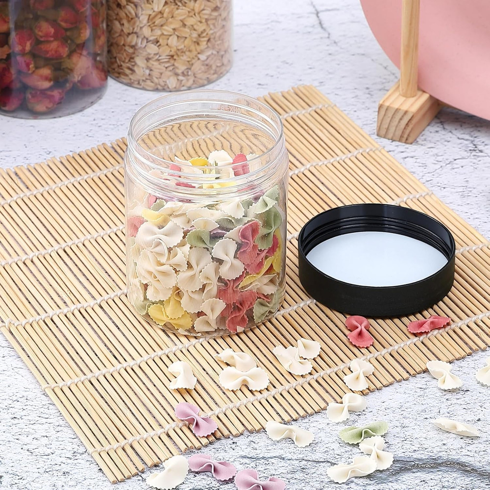 36PCS 8OZ Plastic Jars with Screw on Lids,Labels Refillable Empty round Slime Co