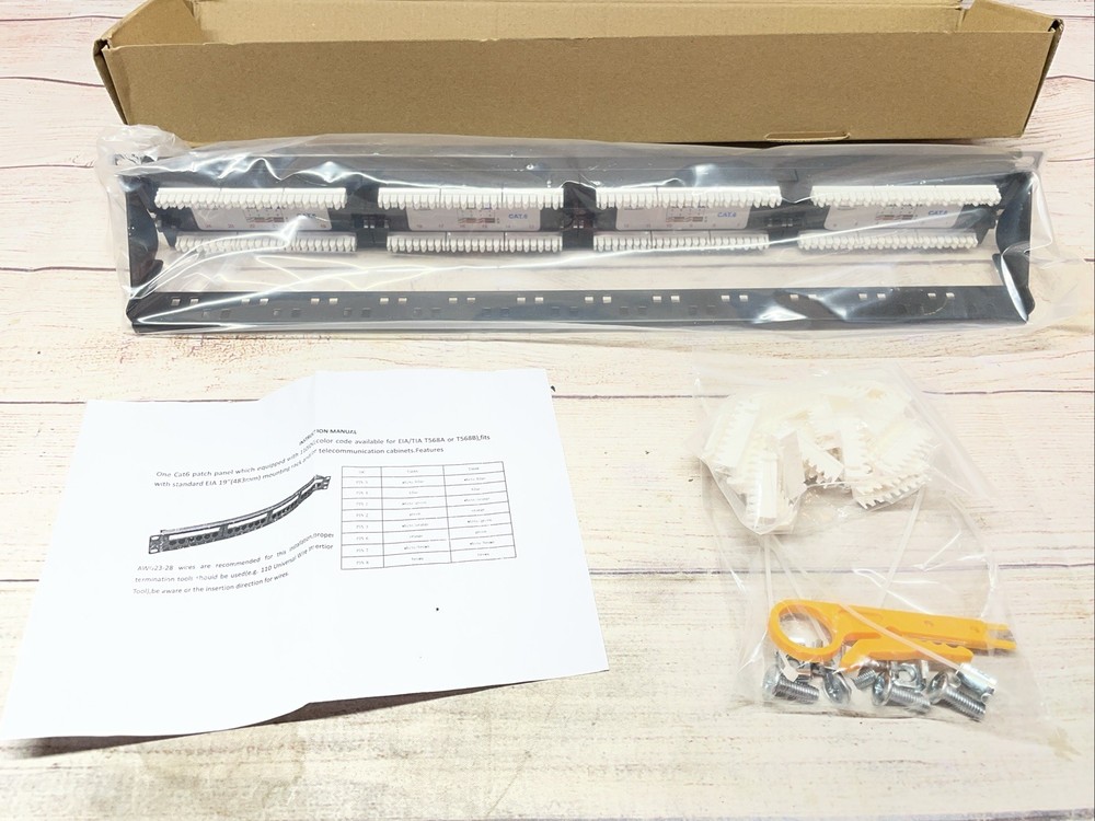 24 port Cat6 UTP Patch Panel RJ45 110 Type 1U Lan Network