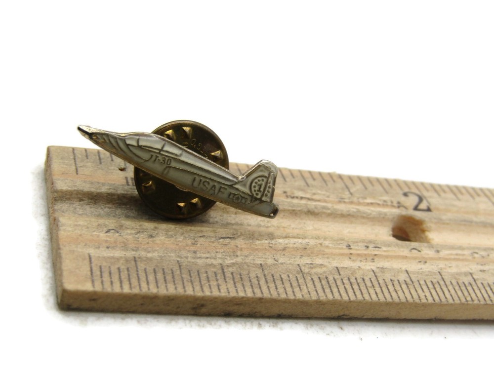 USAF Grey Airplane Pin Gold Tone