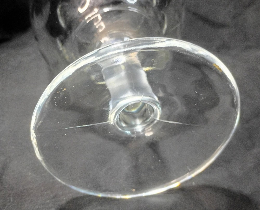 Heavy Clear Glass Thumbprint Goblet