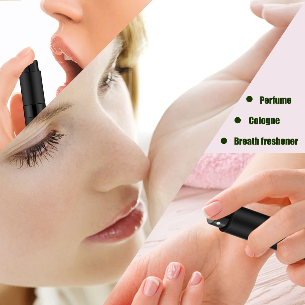 8ml Refillable Travel Mini Perfume Atomizer Spray Bottle 3Pack Matte Black