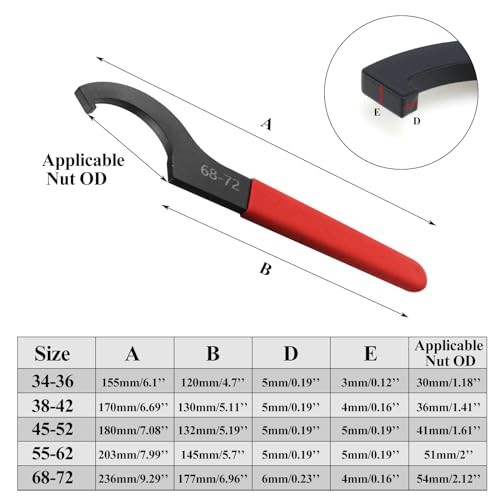 Universal Motorcycle Shock Absorber Spanner Wrench Hook Pin Spanner 34-36