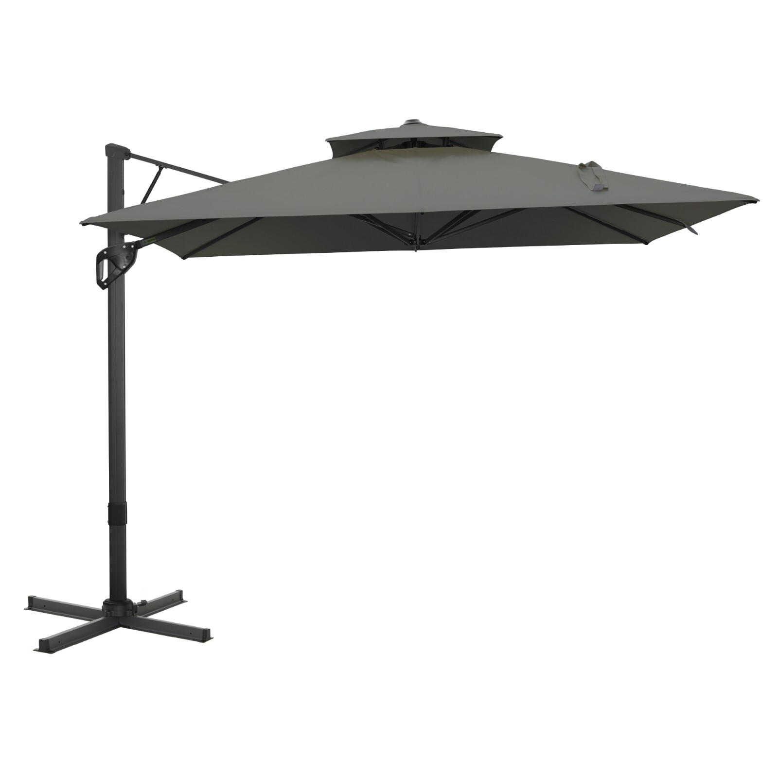 9'x 12' Cantilever Patio Umbrella Outdoor Double Top Large Umbrella with Base