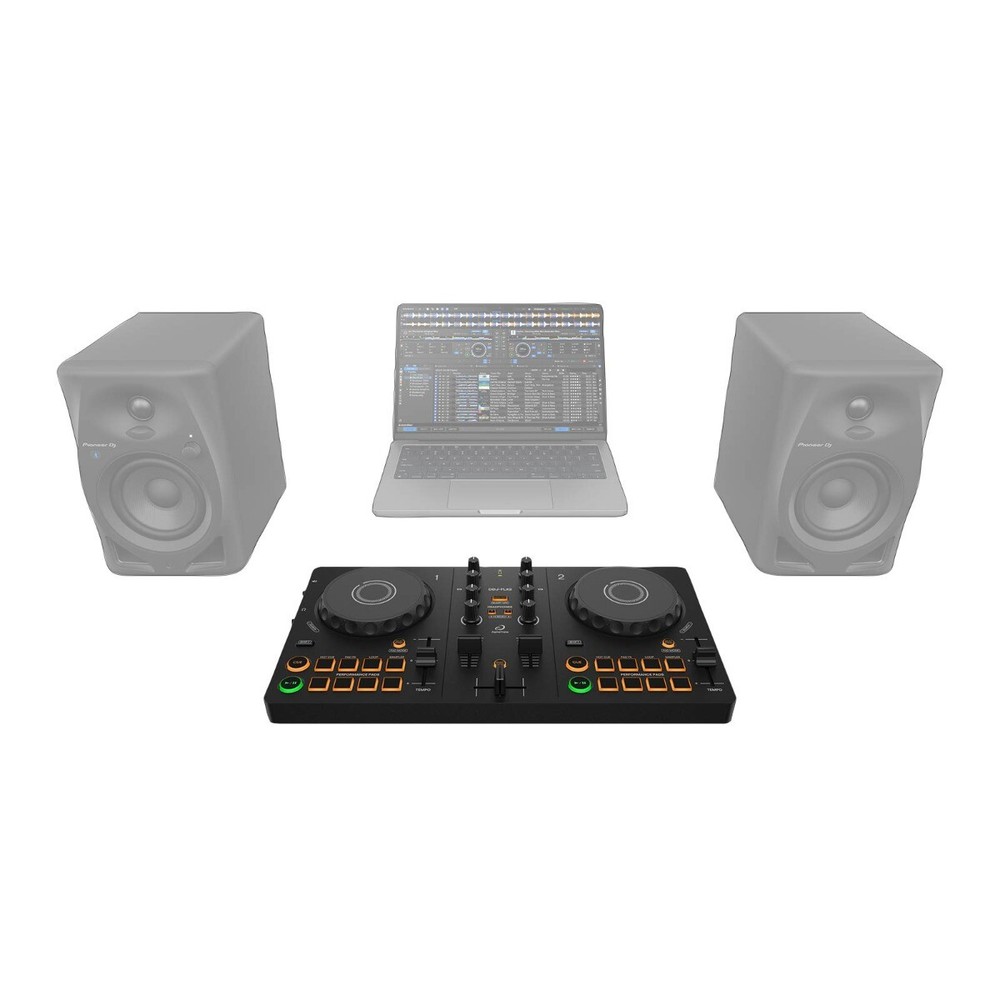 AlphaTheta DDJ-FLX2 Compact Beginner 2-Channel DJ Controller w Studio Speakers
