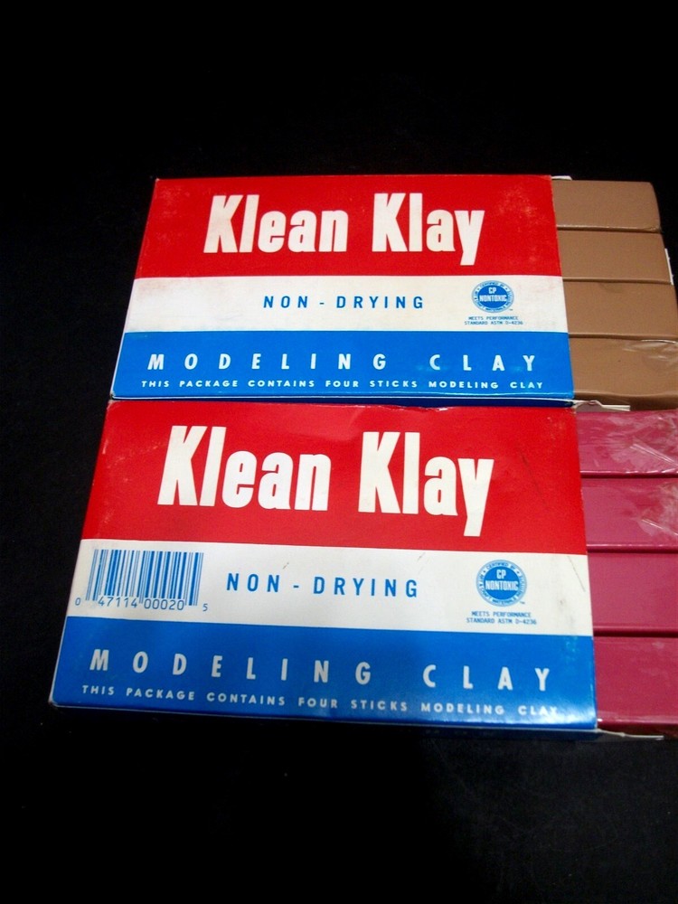 2 pkgs Klean Klay 1 lb each Red Brown Modeling Clay Non Drying UNOPENED