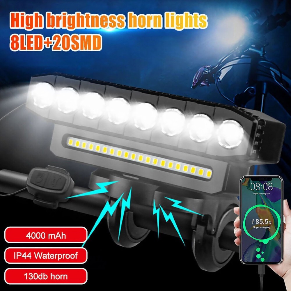 Bicycle Front Headlight Super Bright LED Bike Light Support Power Bank Function