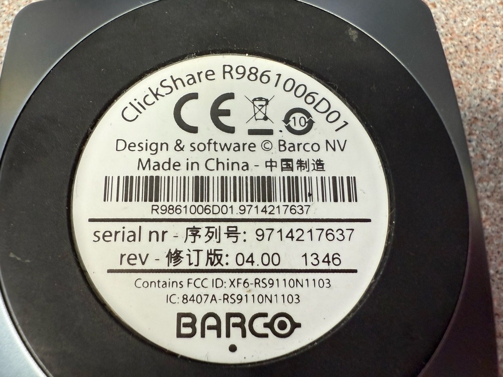 Barco ClickShare R9861006D01 USB Button Wireless Interface AV Streamer New