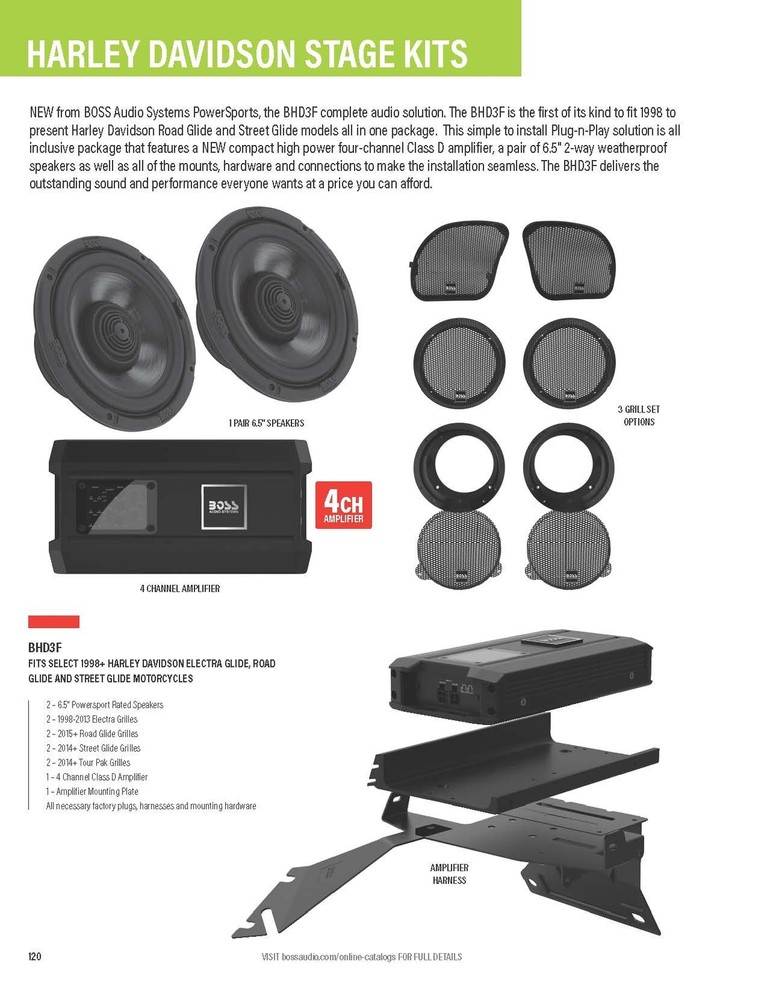 BOSS AUDIO Front Audio Kit `98 Up Flh Fltr BHD3F