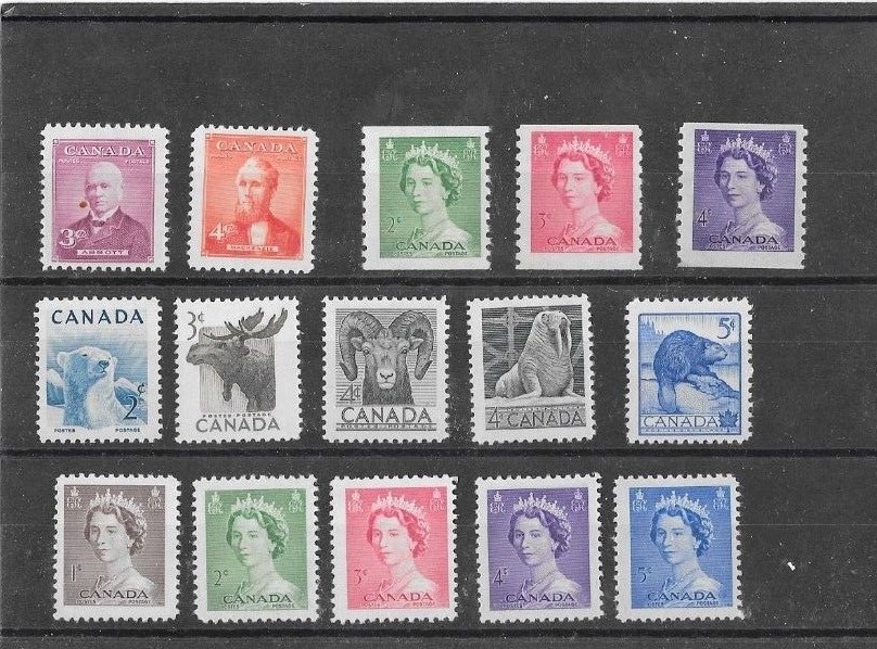 CANADA 1950'S SCOTT 302//411 MNH GROUP.
