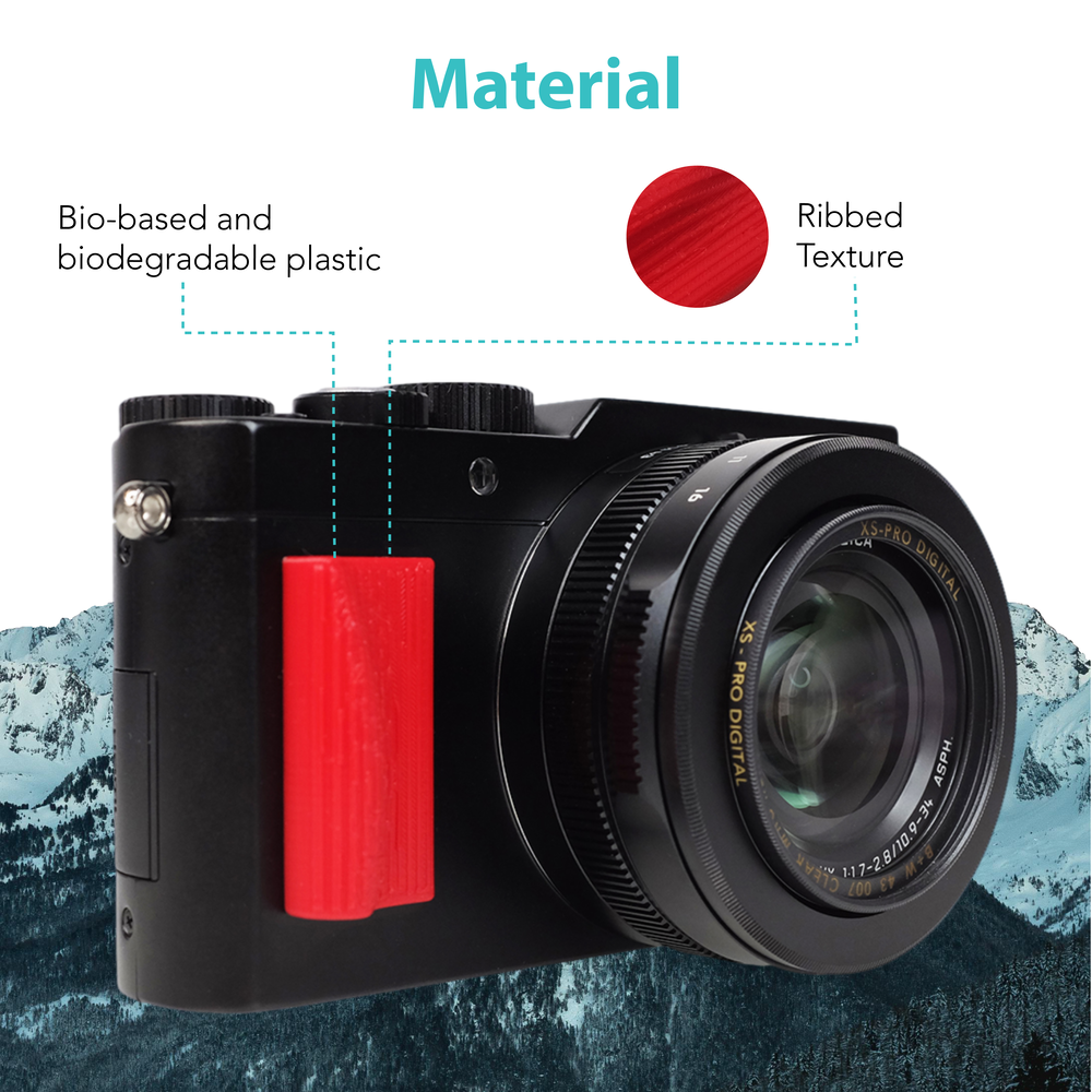 Plastic Ribbed Texture Attachment Grip Compatible with Leica Cameras