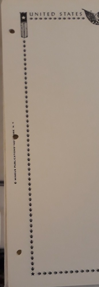Minkus US Regular Issues, 20 Blank Pages for 3-ring Binders, AS SHOWN