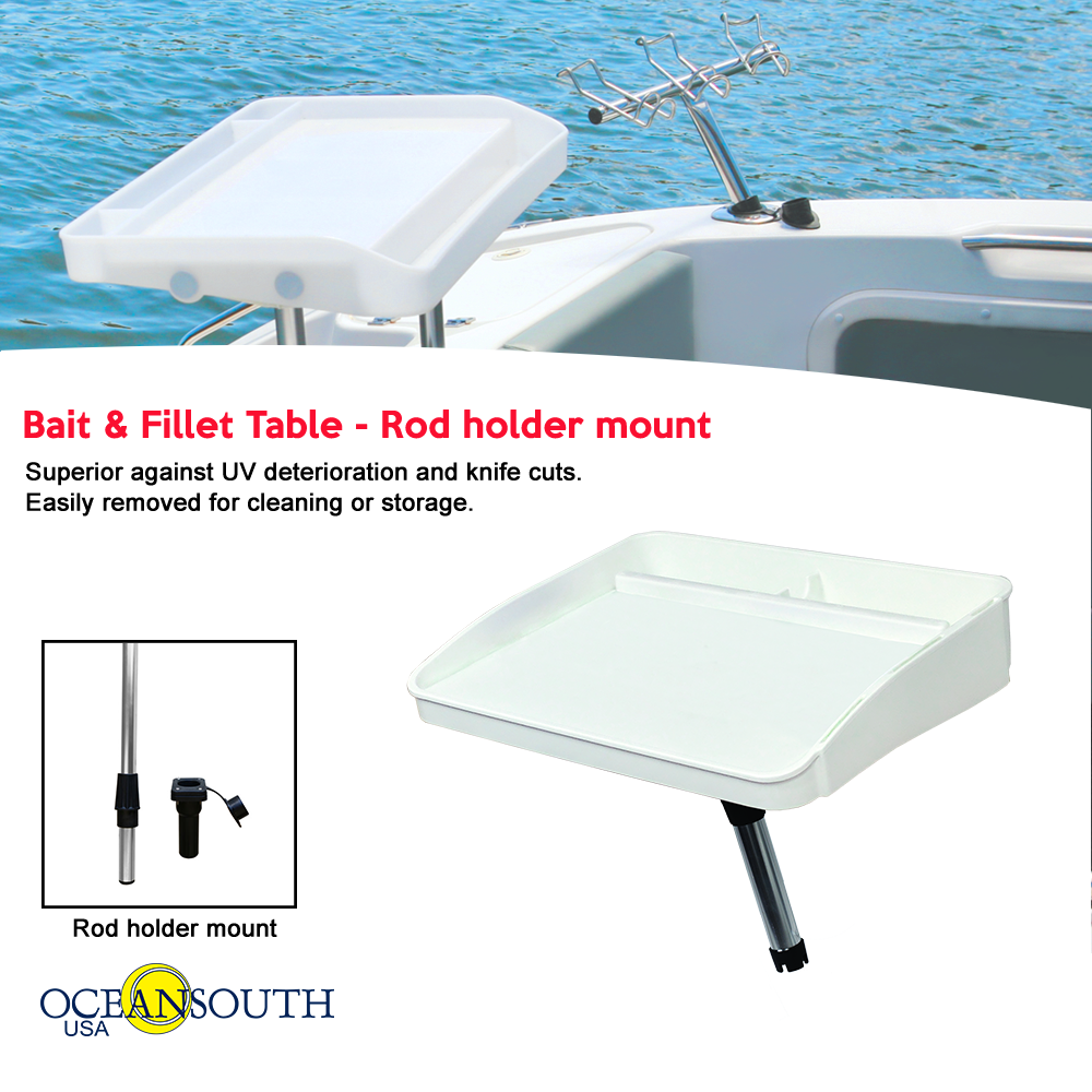 Oceansouth Fishing Bait & Fillet Table Rod Holder Mount - Boat/Fishing/Cutting