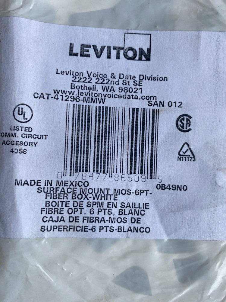 Leviton CAT-41296-MMW MOS Surface Mount Box, White