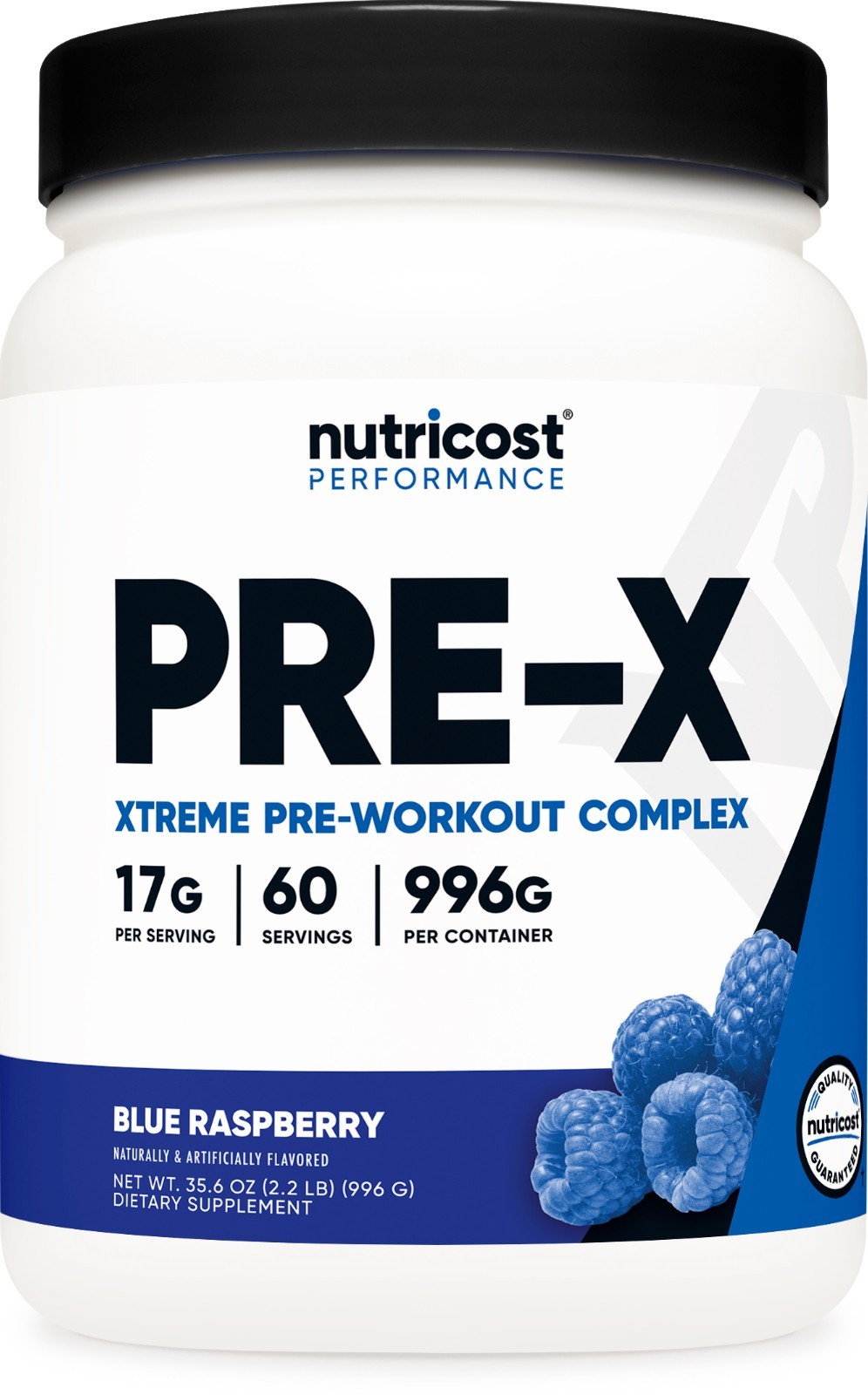 Nutricost Pre-X, Xtreme Pre-Workout Complex Powder, Blue Raspberry, 60 Servings