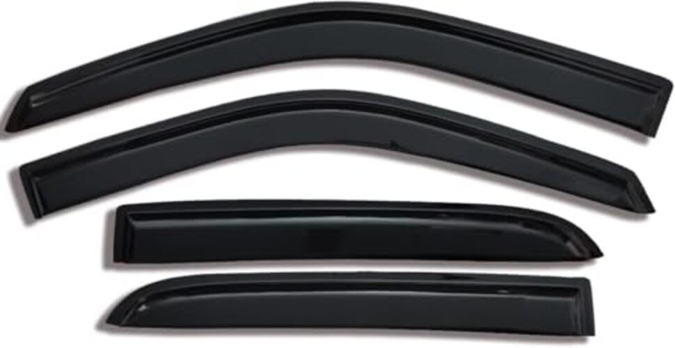 Side Window Visors rain Guards Vent Compatible with Ram 1500 Crew Cab 2009-2018