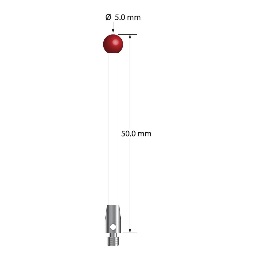 Q-MARK TM3-5050-C | M3 stylus with 5.0 mm diameter ruby ball Ruby Tipped Probe