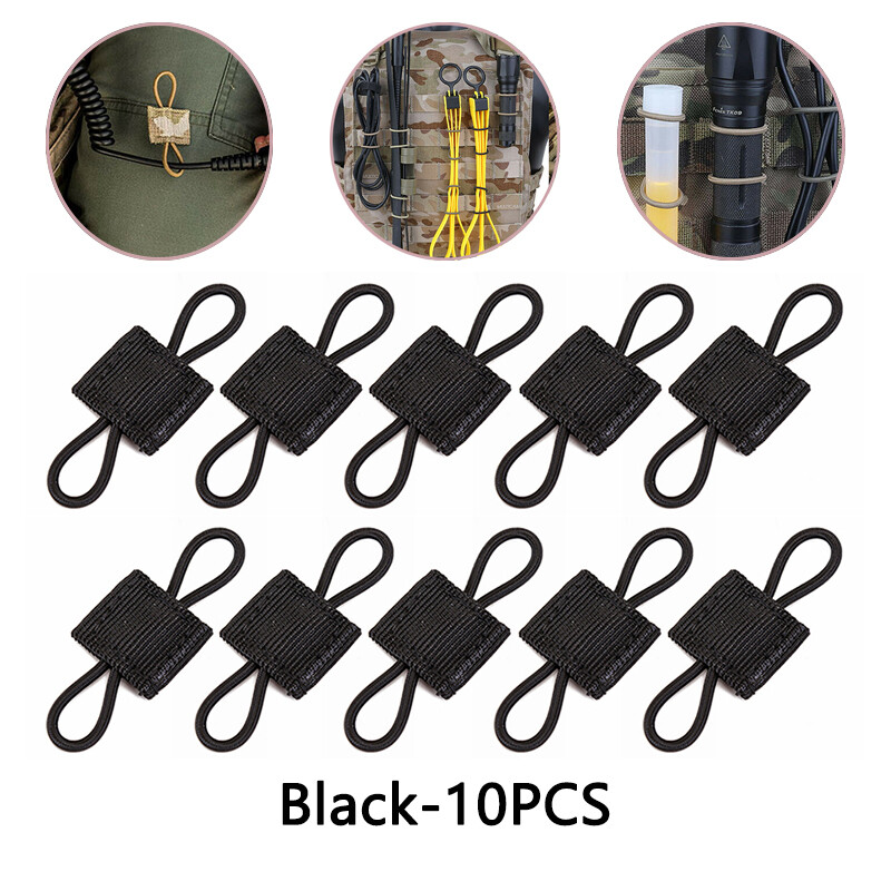 Tactical Tools Organizer Cable PTT Retainer MOLLE System Elastic Strings Straps