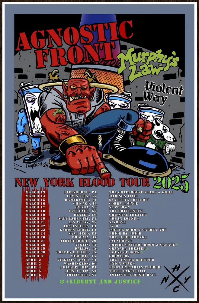 AGNOSTIC FRONT | MURPHY'S LAW 2025 Tour Ltd Ed RARE Poster! Hardcore Punk NYHC