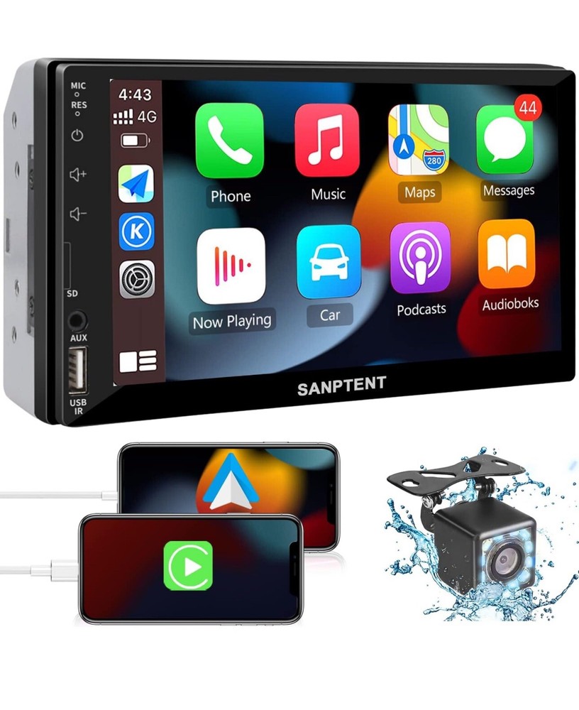 MP5 Car Player 2 Din 7 Inch Touch Screen Car Stereo Bluetooth + Backup Camera: