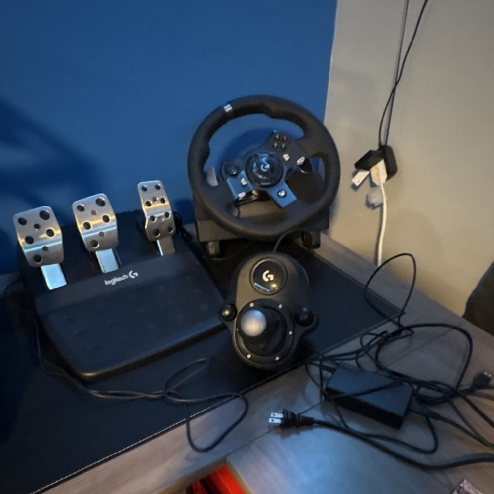 Logitech Steering Wheel, Pedals, Shifter & Power Adapter Bundle