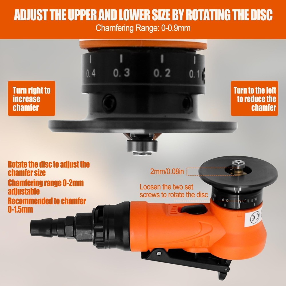 2 in 1 Mini Pneumatic Chamfering Machine, 45° Arc Corner Beveling Trimming