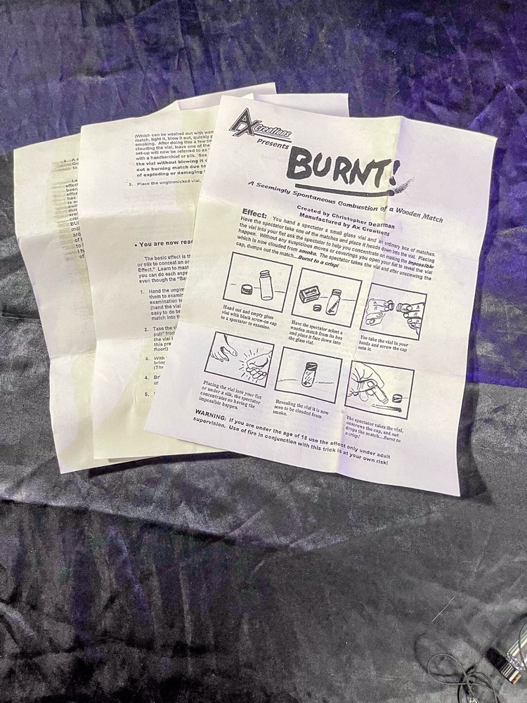 BURNT! by Christopher Dearman Magic Mentalism Tricks