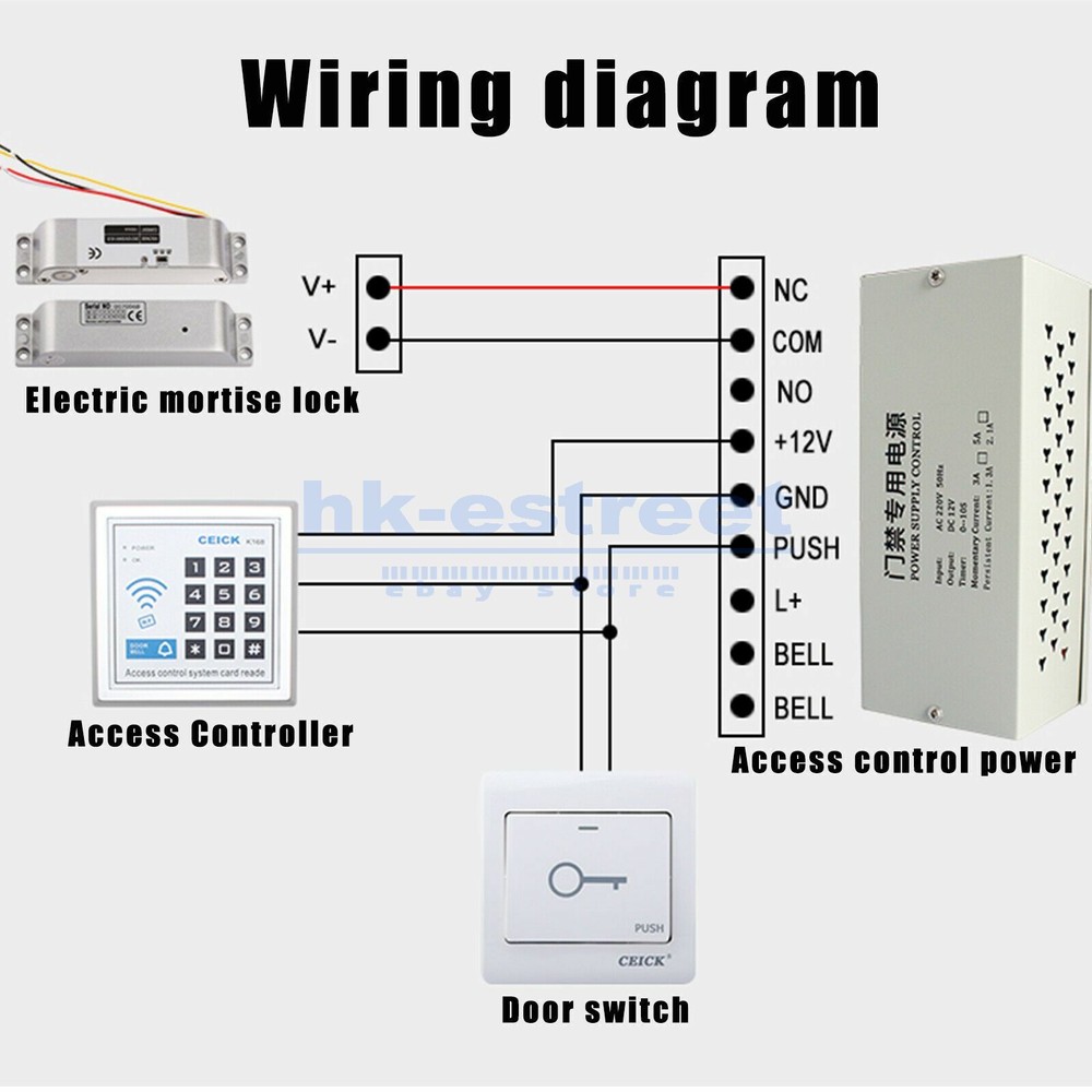 Electric Drop Bolt Lock Security System Fail-Safe Control Easy To Install DC12V