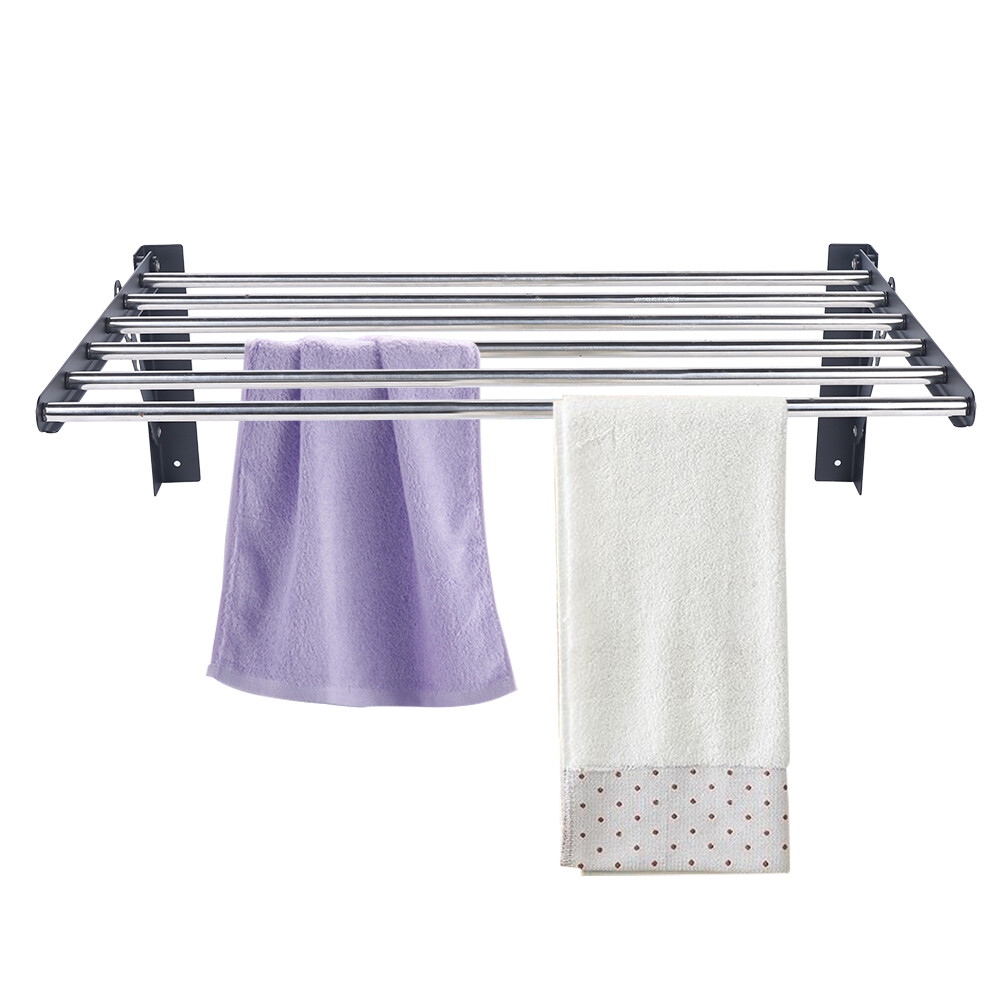 Folding Laundry Drying Rack Wall-mount Foldable Clothes Dryer Hanger Storage