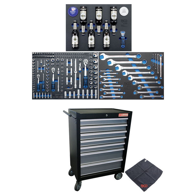 Tool Cart With 7 Drawers Complete With 263 Tools - Code BGS4104 FBG