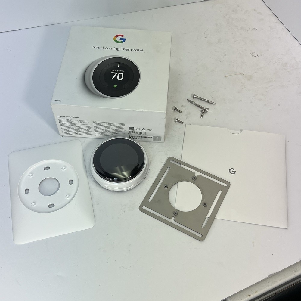 Google Nest Learning Thermostat 3rd Gen White Programmable Smart Wi-Fi T3017US