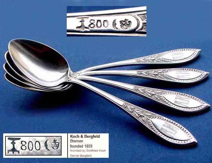 1. Solid Spoon by Koch & Bergfeld, 800 Silver D851