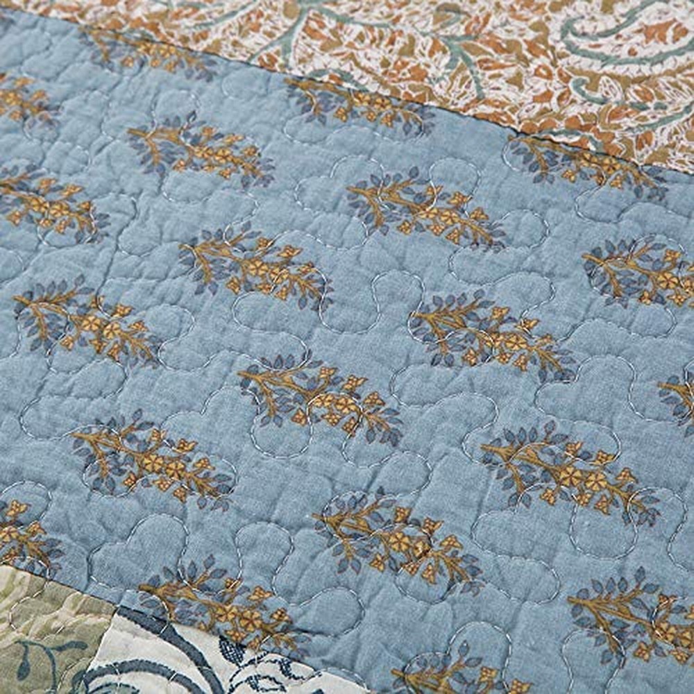 Cotton Patchwork Quilt Set Bedspread Queen Size - Breathable Comforter Floral...