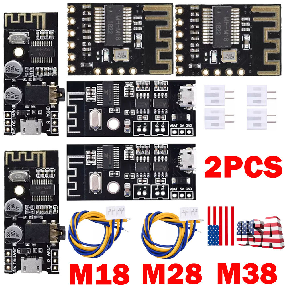 2x MH-MX18 Bluetooth MP3 Wireless Audio Receiver Module Lossless Decoder Board