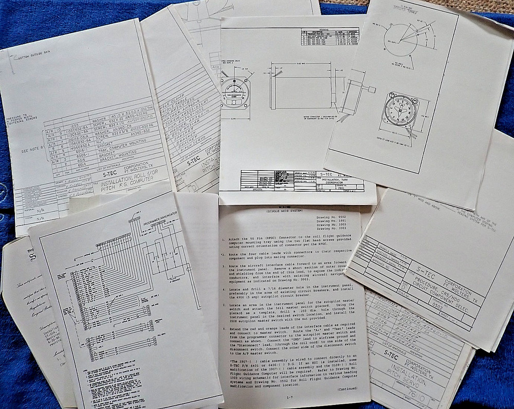 S-Tec 60 Beech Bonanza 2-Axis Autopilot ST-014 Installation Manual + Schematics