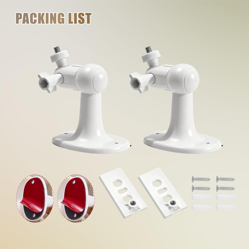 2-in-1 No-Drill & Drillable Wall Mount 2-Pack for Ring Camera, Compatible wit...