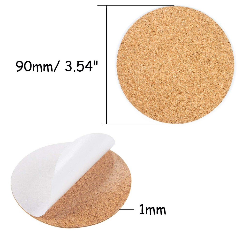 70 Pack Self Adhesive Cork Rounds for Crafts