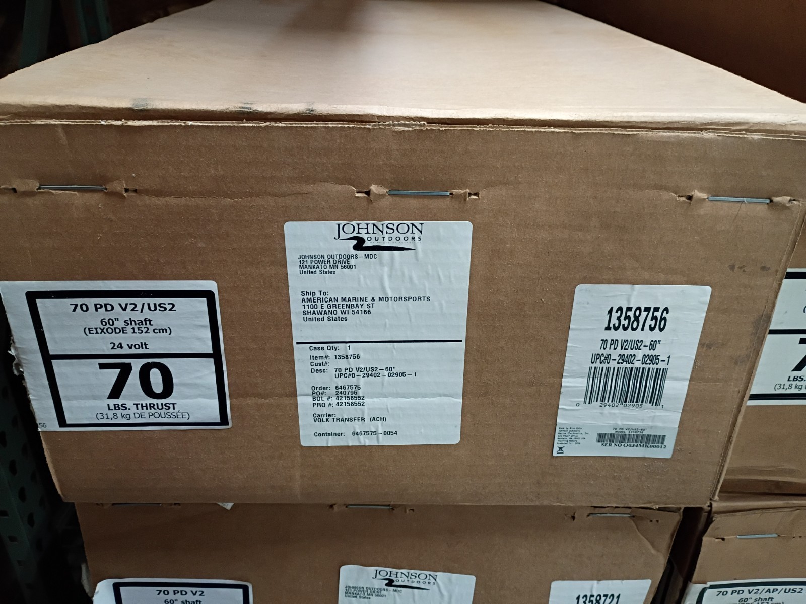 Powerdrive 70 PD V2/US2-60" Bow Mount Electric Steer Part Number 1358756PD